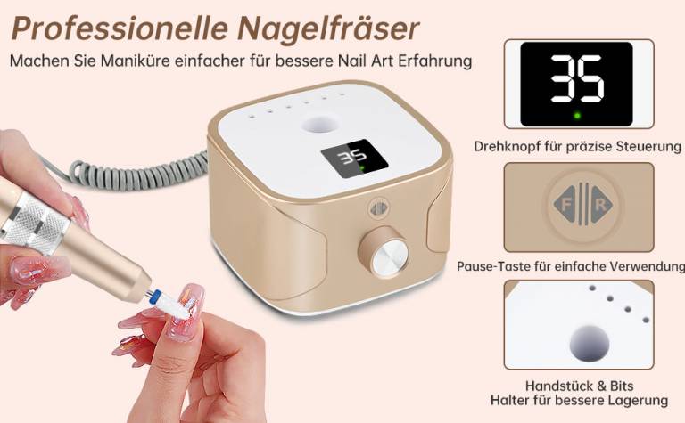 Nagelstudio Fräser Maniküre Pediküre Set – CHAMPAGNE